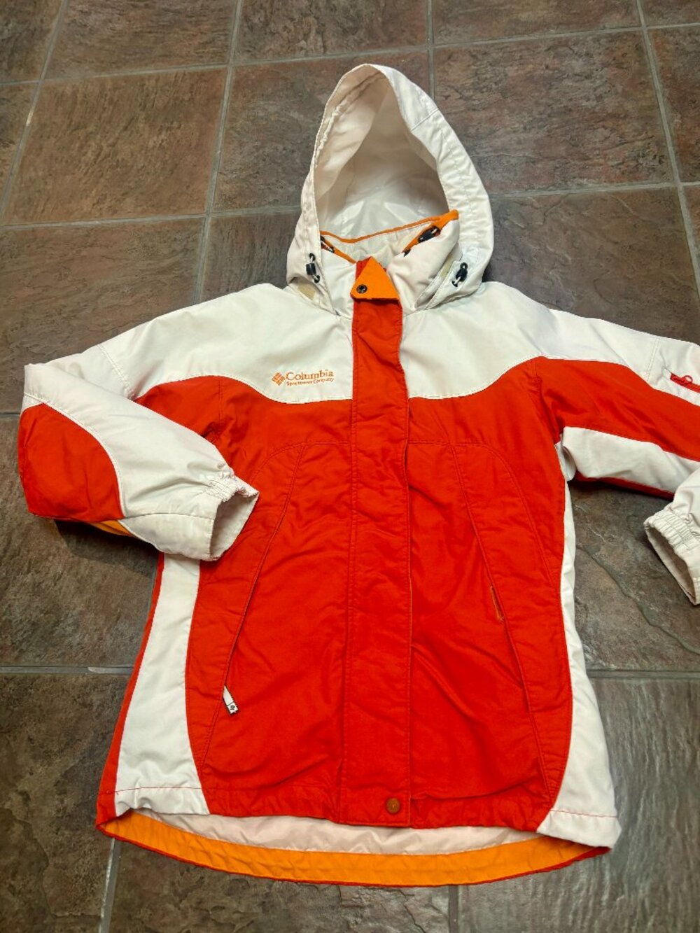 ~~Columbia Tech Women's Small Orange Jacket Heavy 3-in-1 Ski Winter Snow..VGUC!!